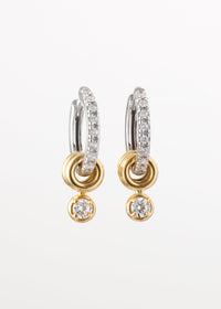 Mixed Metal Charm Huggies