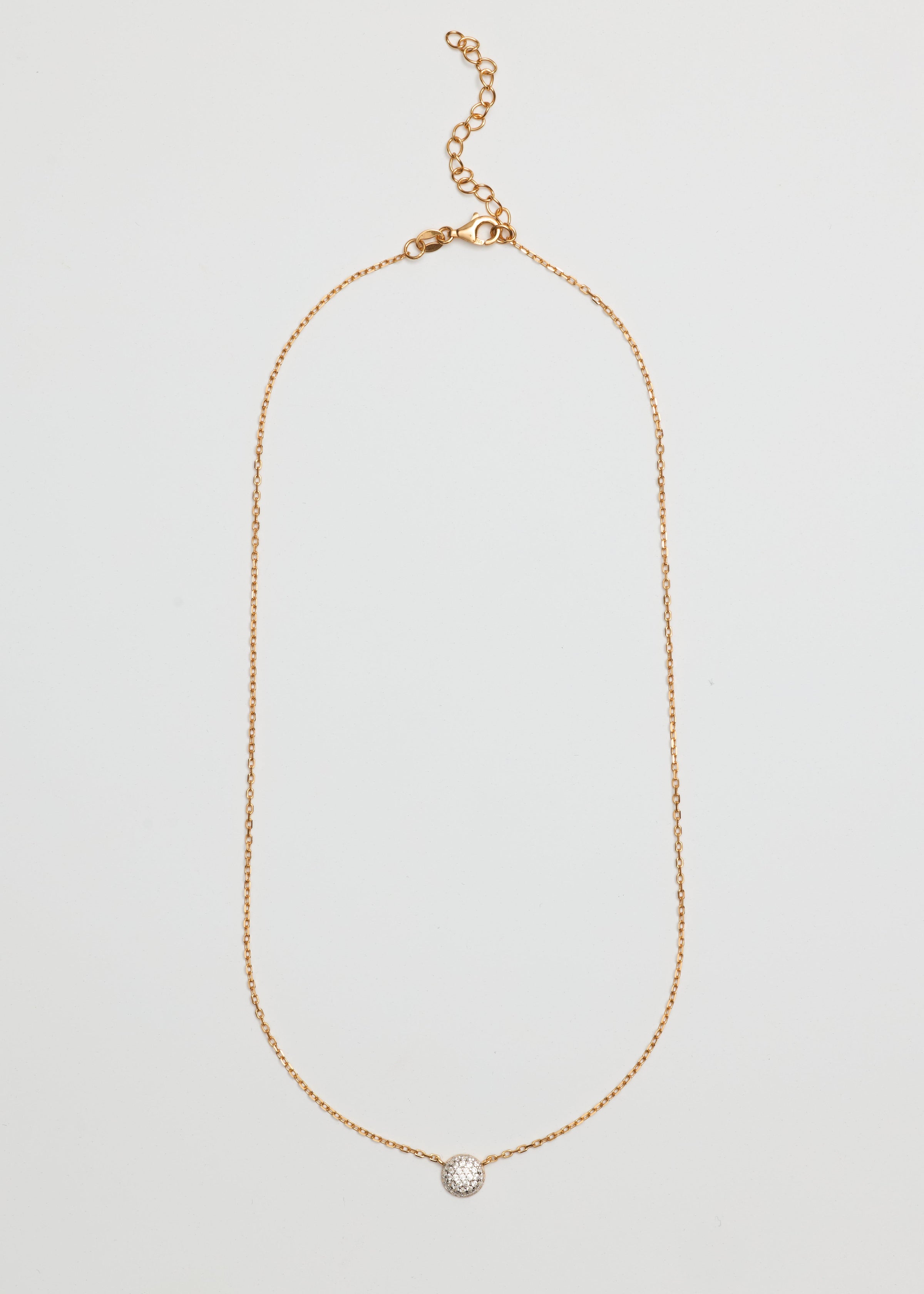 Dainty Pave Solitaire Necklace