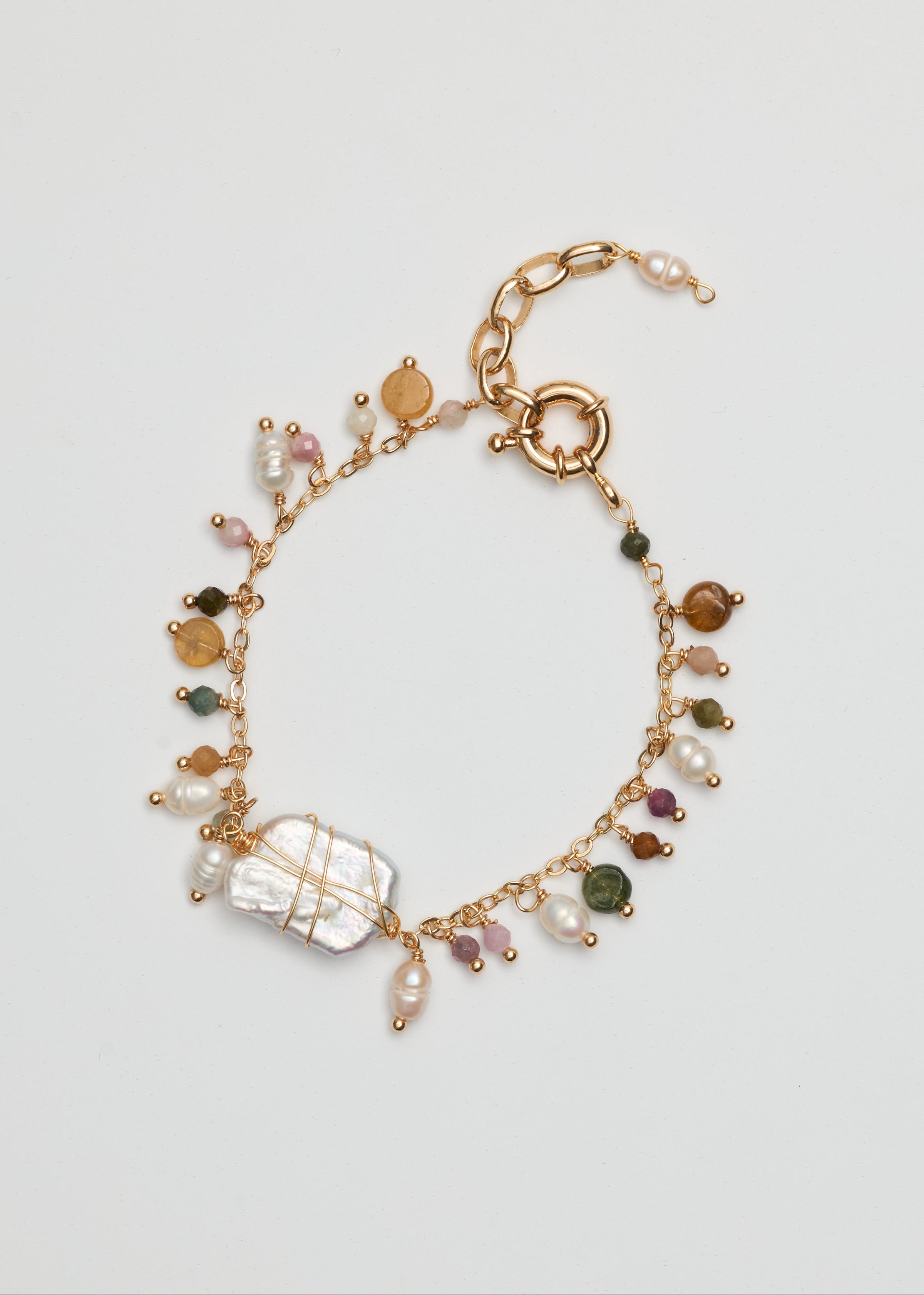 Bohemian Tourmaline Dangle Bracelet