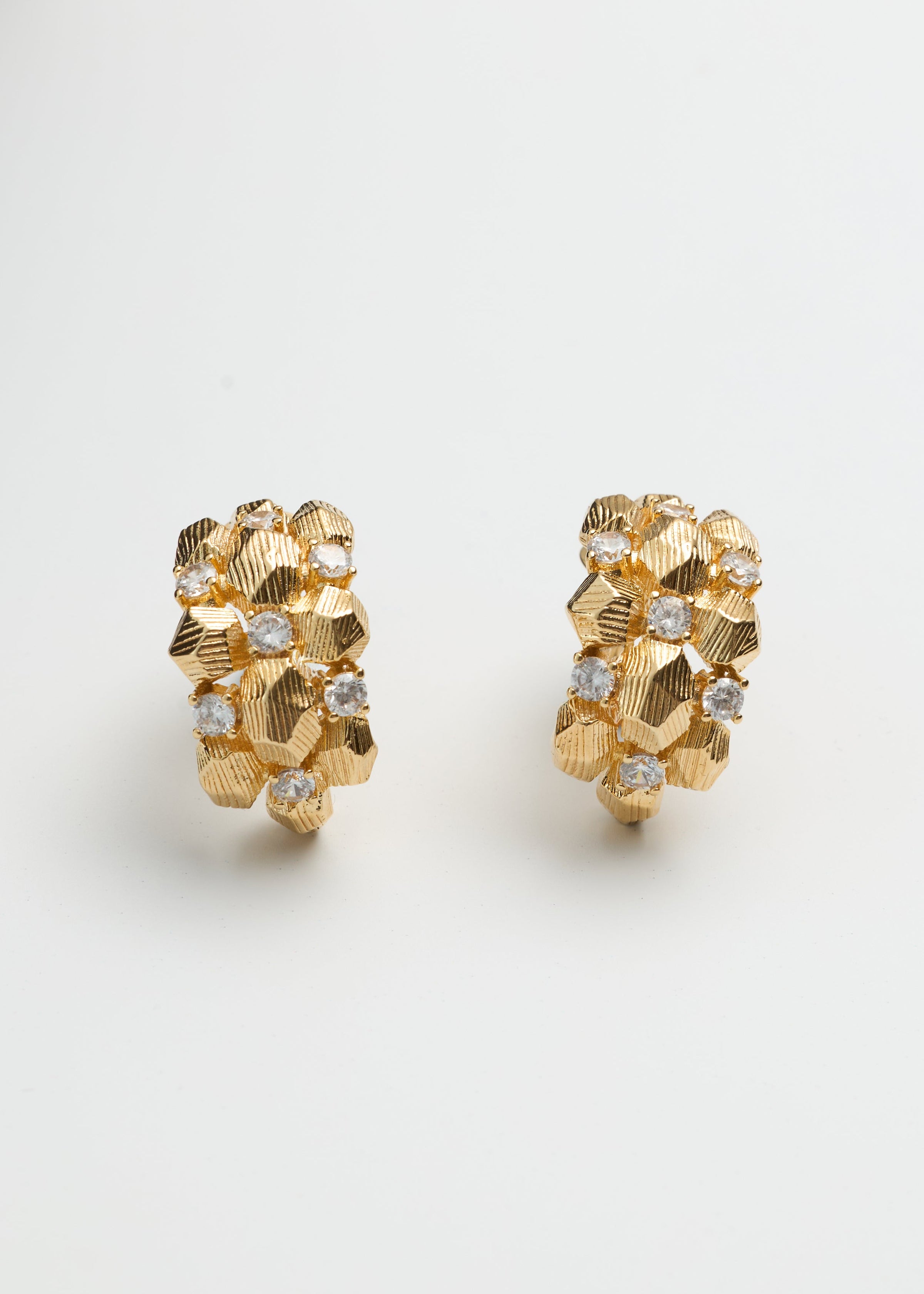 Textured Geometric Cluster Earrings