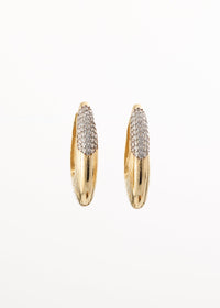 Pavé Gold Oval Hoops
