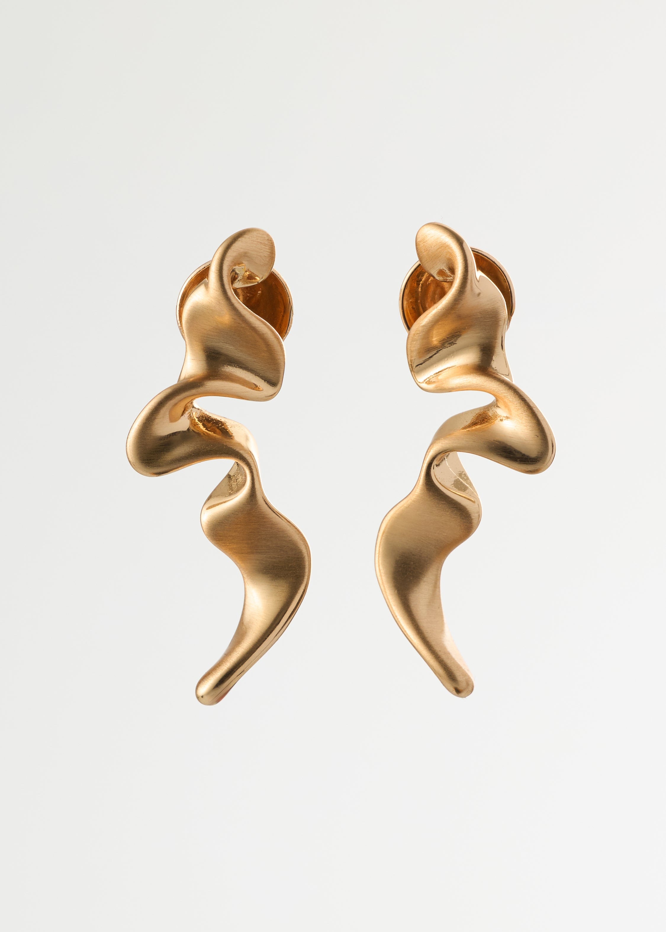 Fluid Gold Swirl Earrings