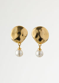 Organic Gold & Pearl Earrings