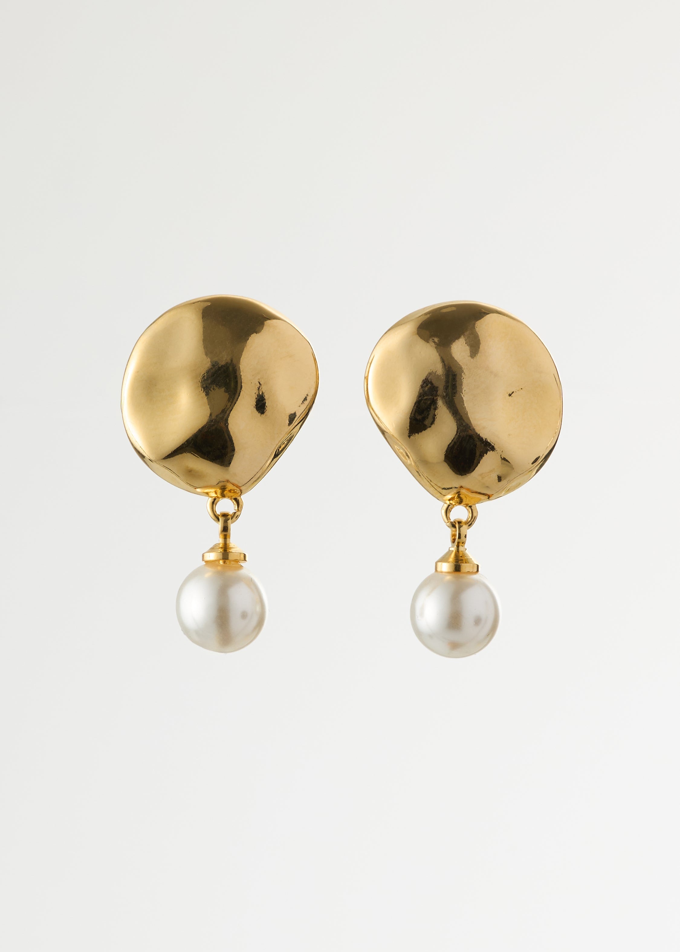 Organic Gold & Pearl Earrings