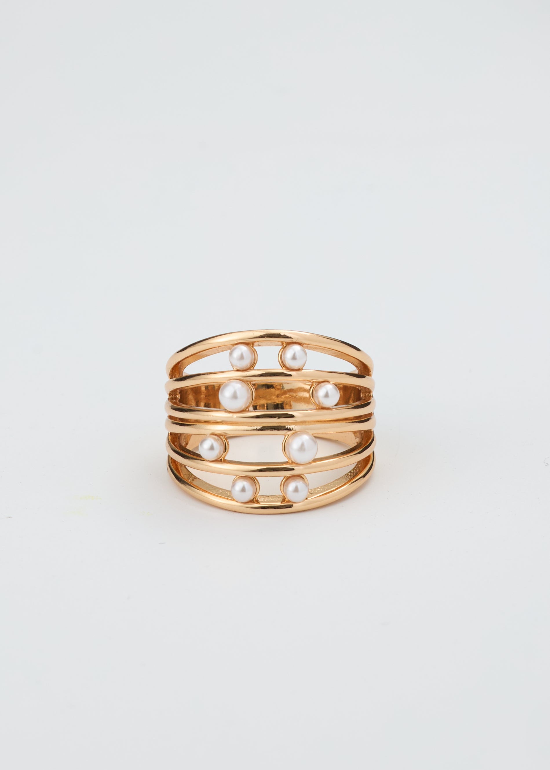 Pearl Cascade Gold Ring