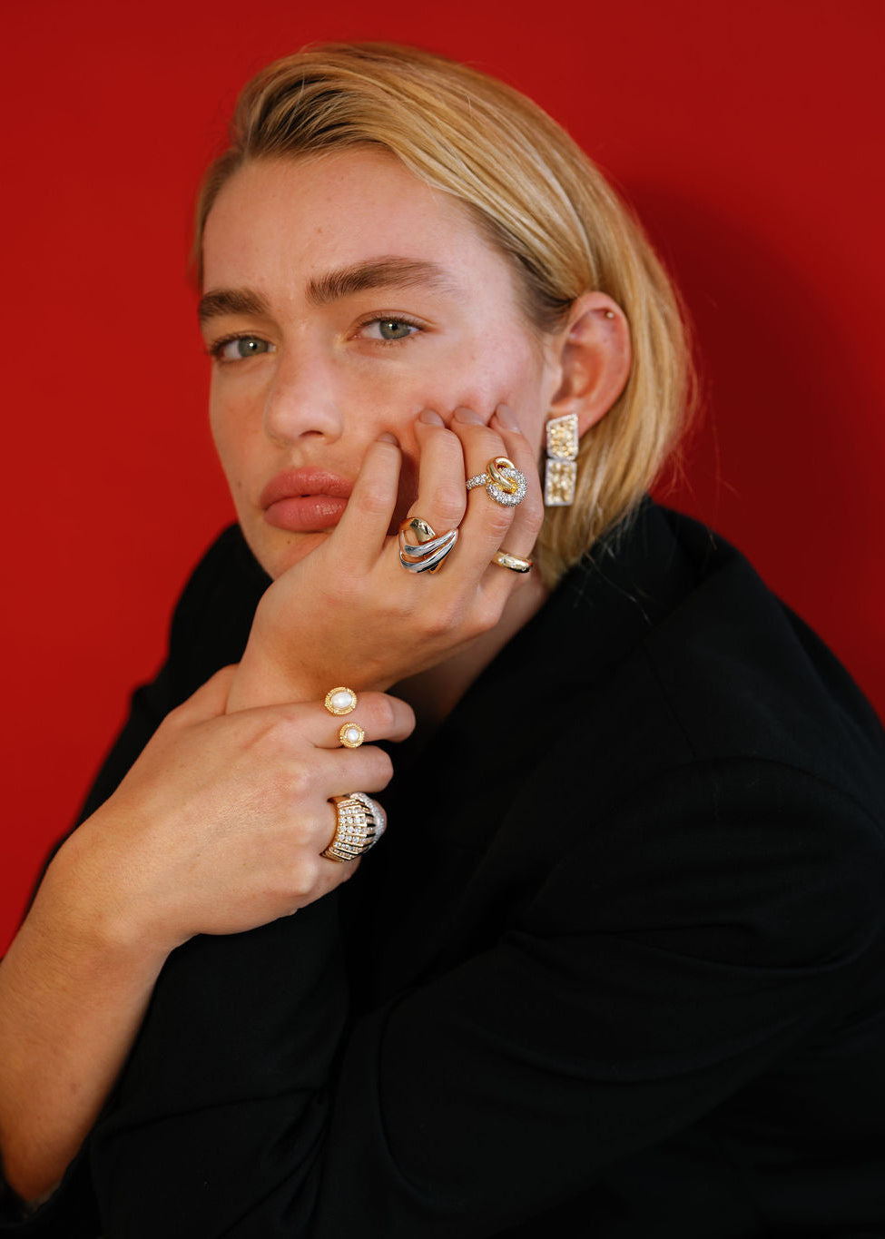 Double Pearl Moonlight Ring