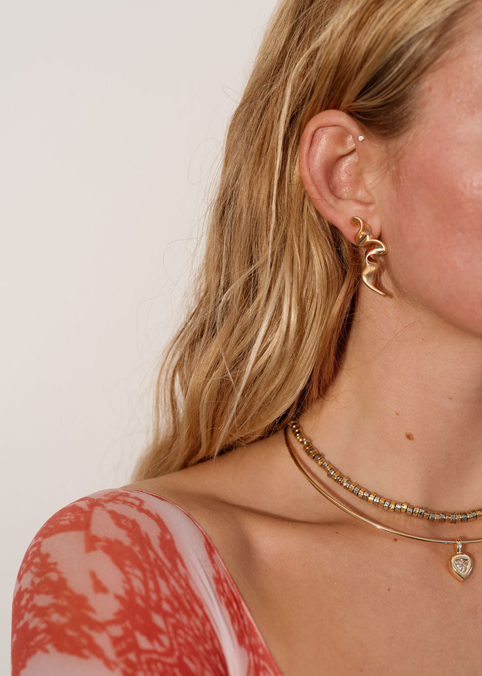Fluid Gold Swirl Earrings
