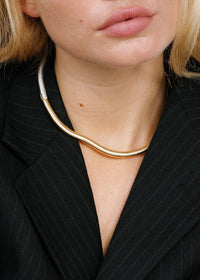 Chic Two-Tone Reversible Collar Necklace
