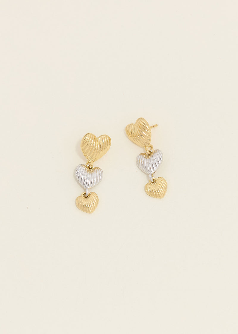 Amour Triple Heart Earrings