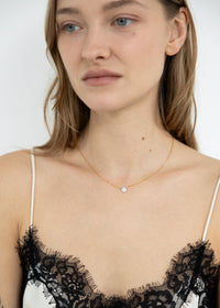 Dainty Pave Solitaire Necklace