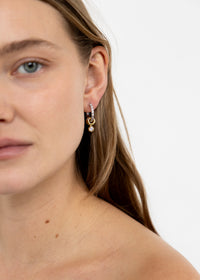 Mixed Metal Charm Huggies