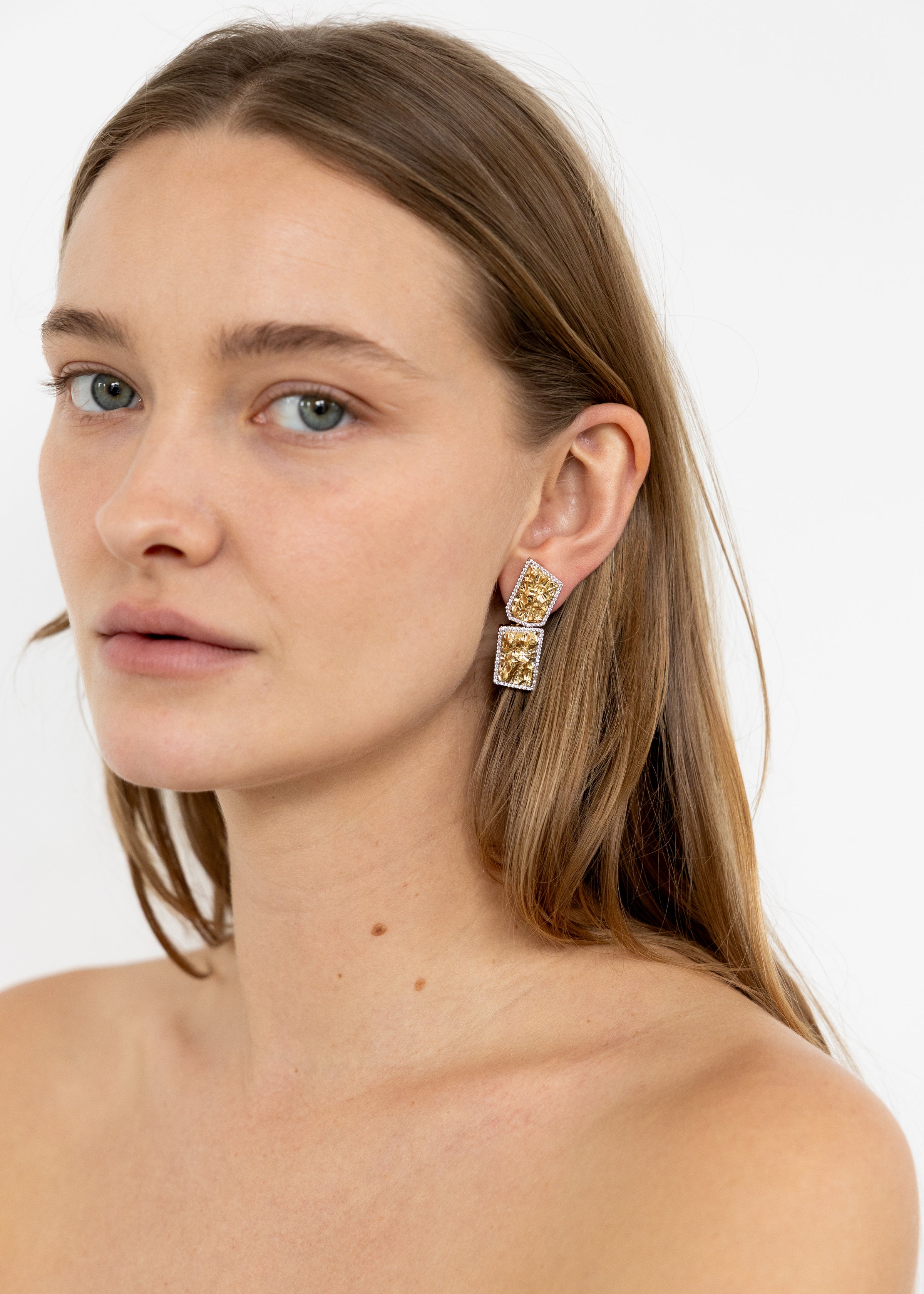 Radiant Pave Drop Earrings