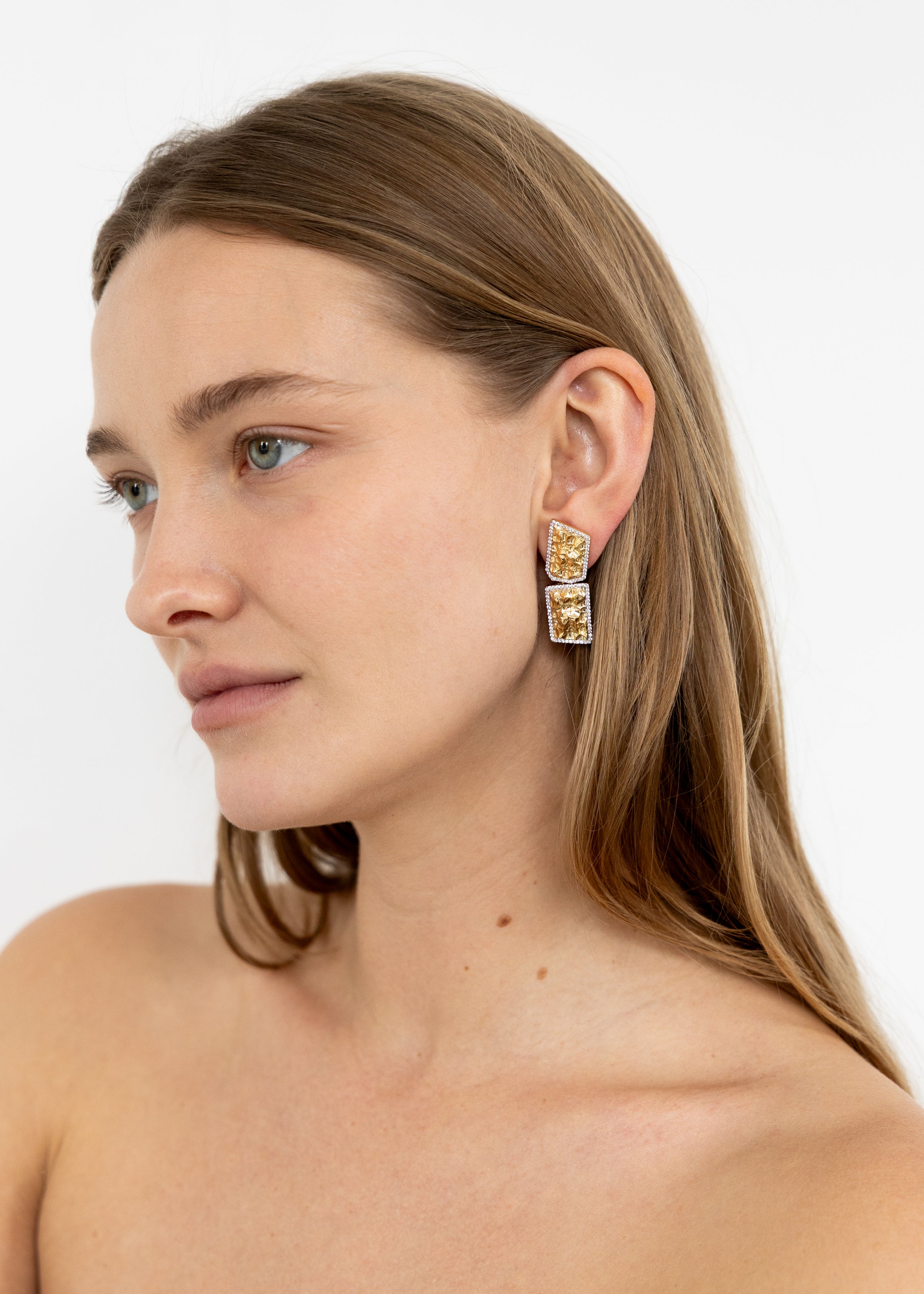 Radiant Pave Drop Earrings