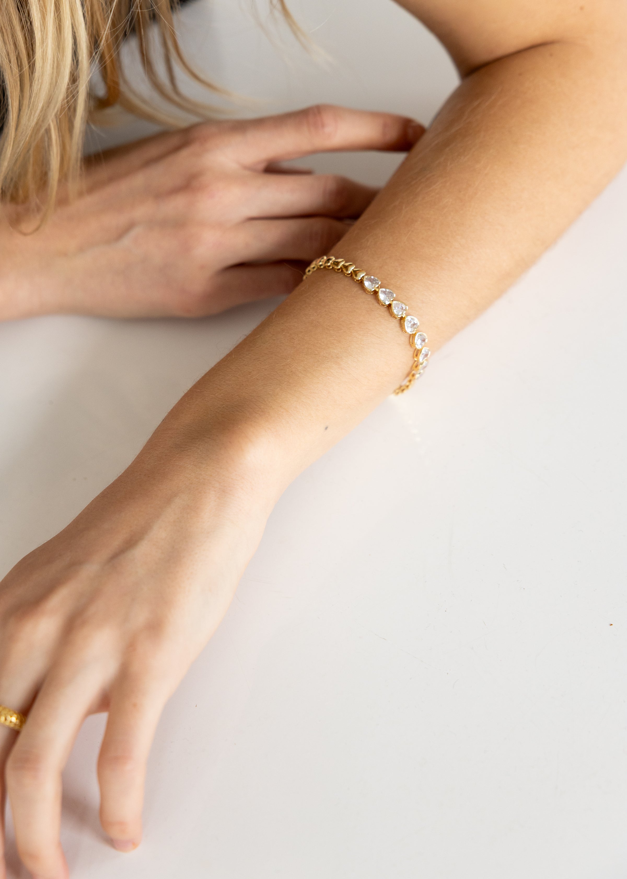 Heart & Sparkle Tennis Bracelet