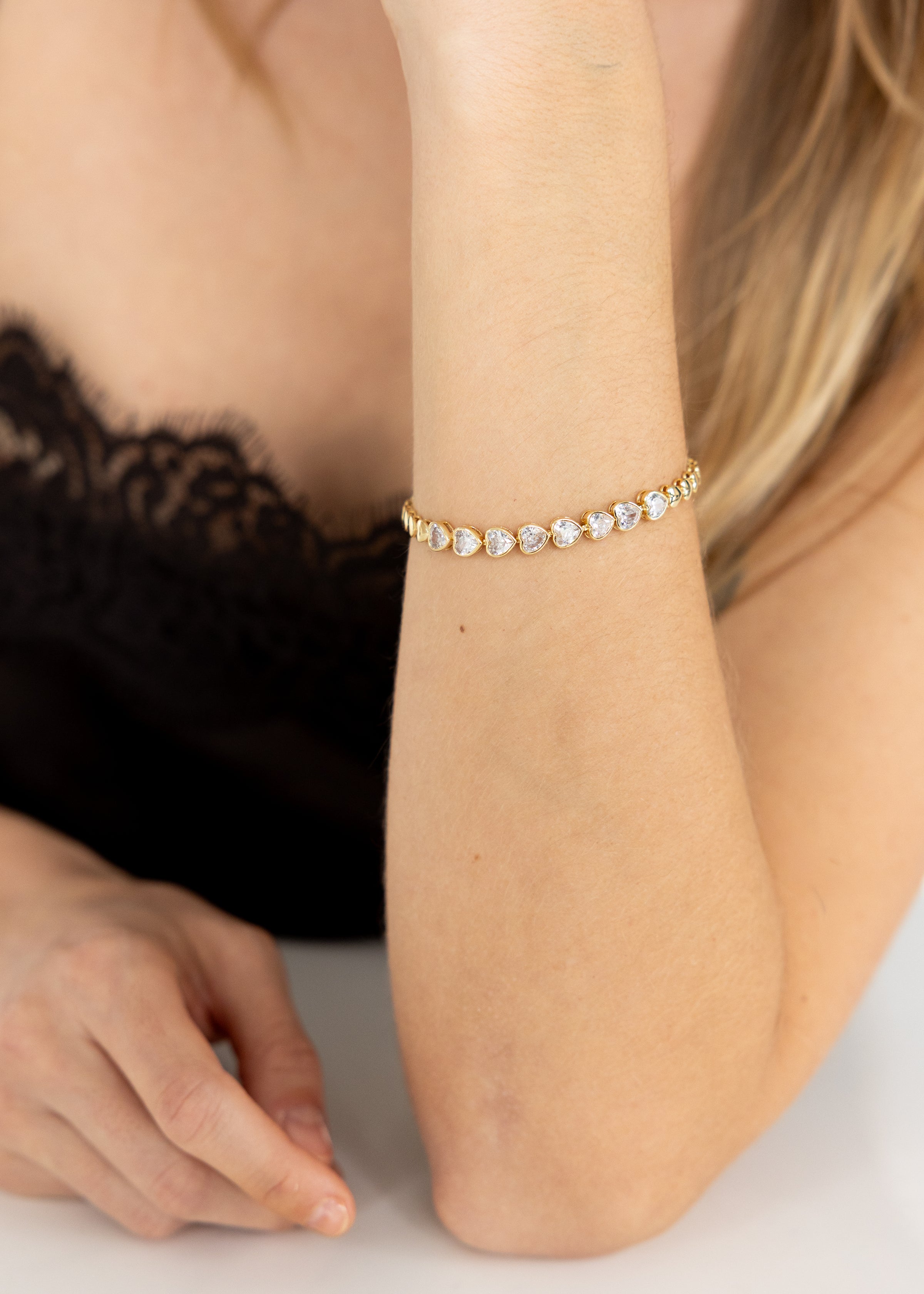 Heart & Sparkle Tennis Bracelet