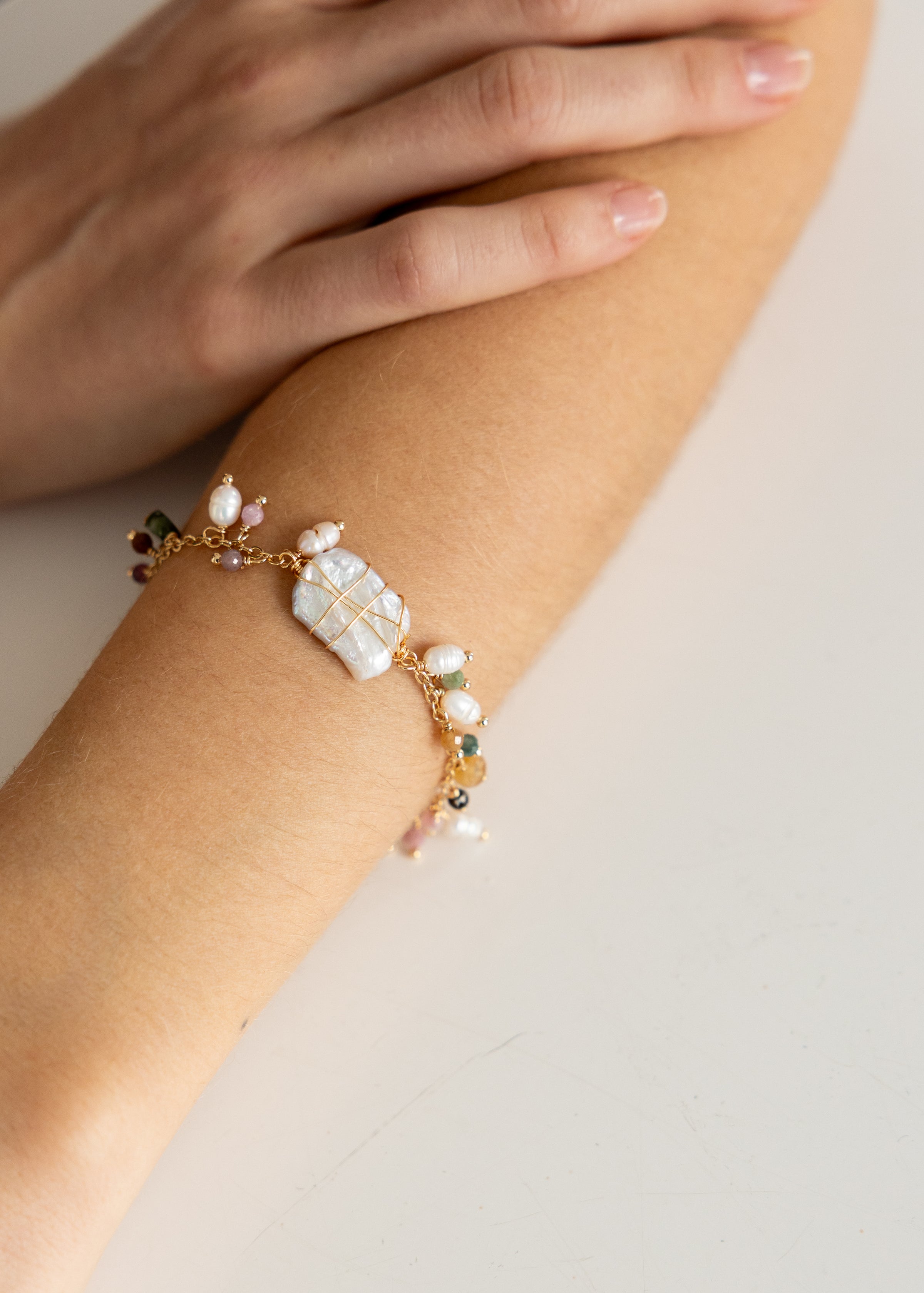 Bohemian Tourmaline Dangle Bracelet