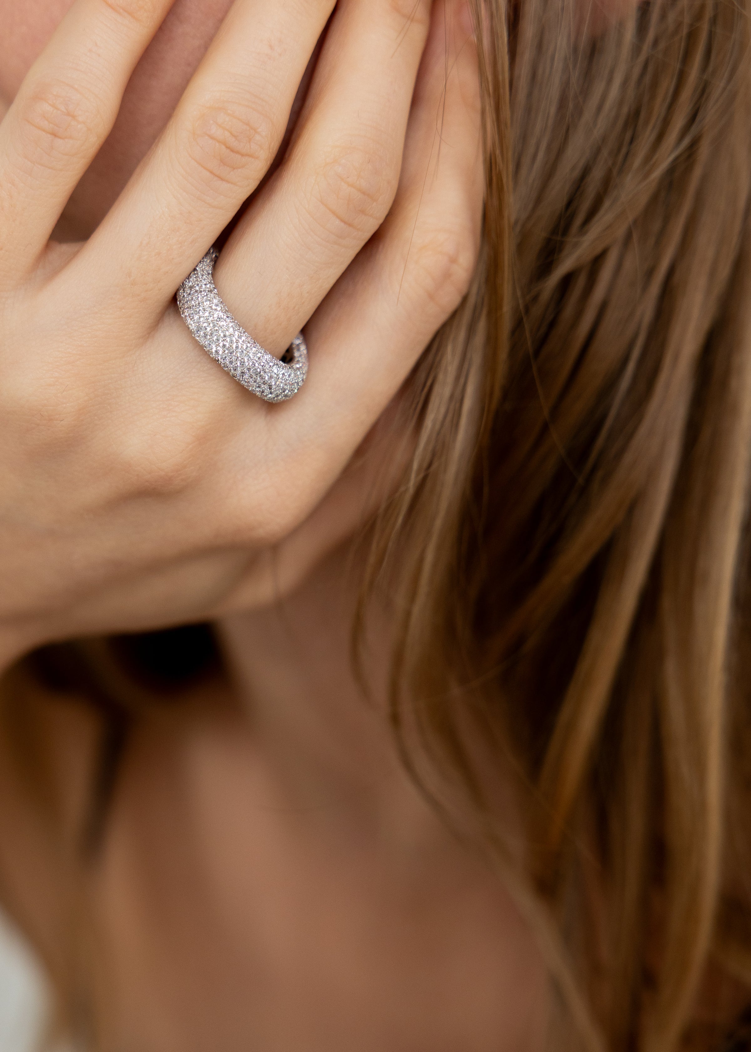 Soft Square Pavé Ring
