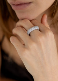 Soft Square Pavé Ring