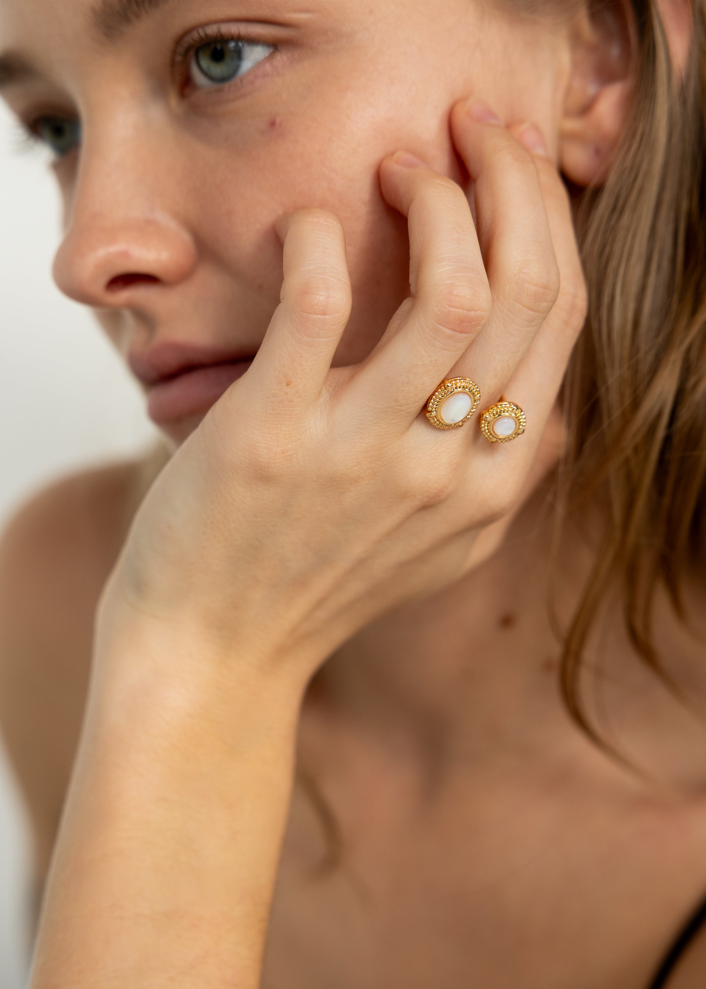 Double Pearl Moonlight Ring