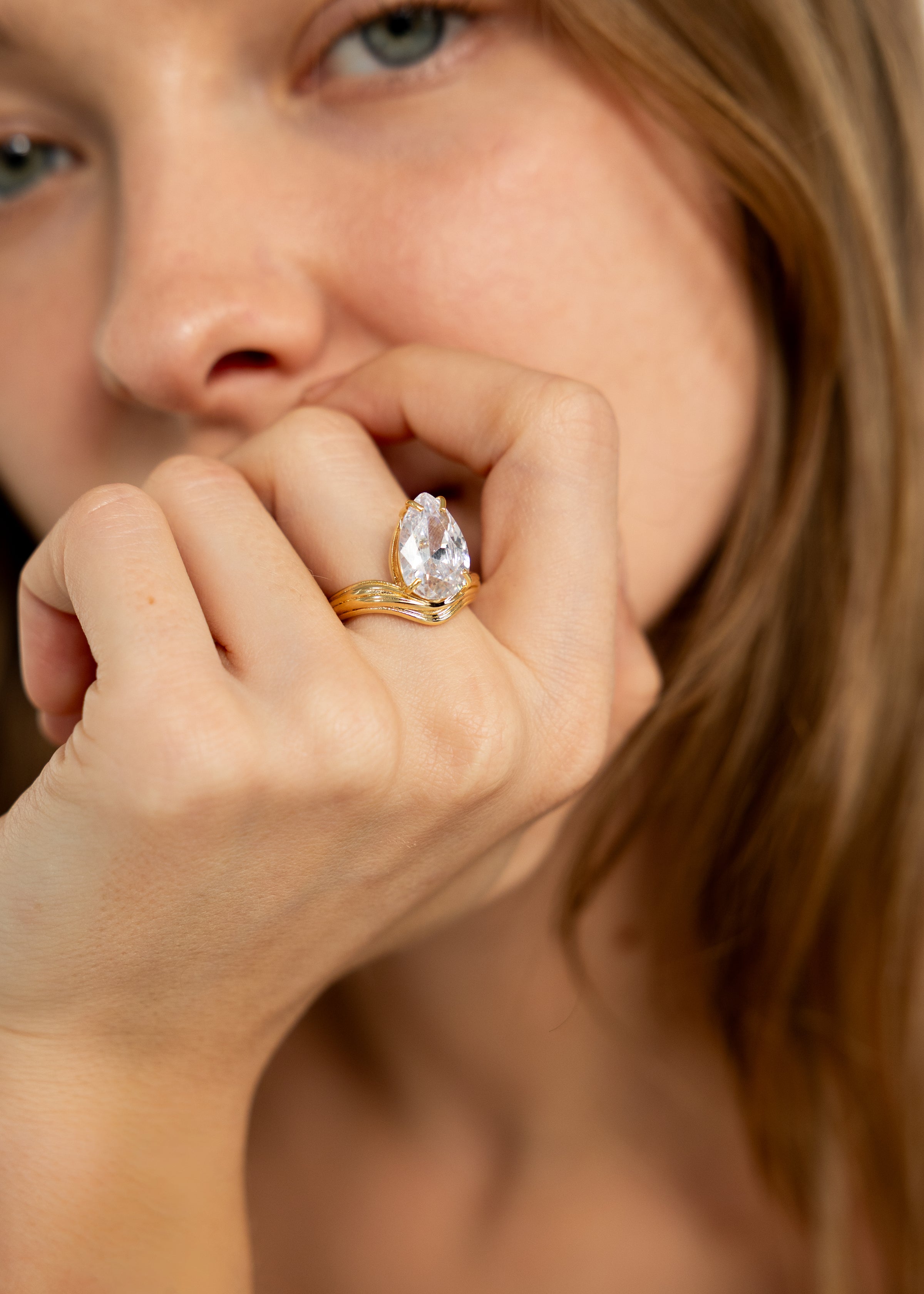 Celestial Tear Drop Ring