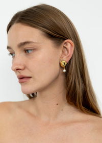 Organic Gold & Pearl Earrings