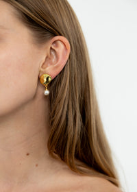 Organic Gold & Pearl Earrings