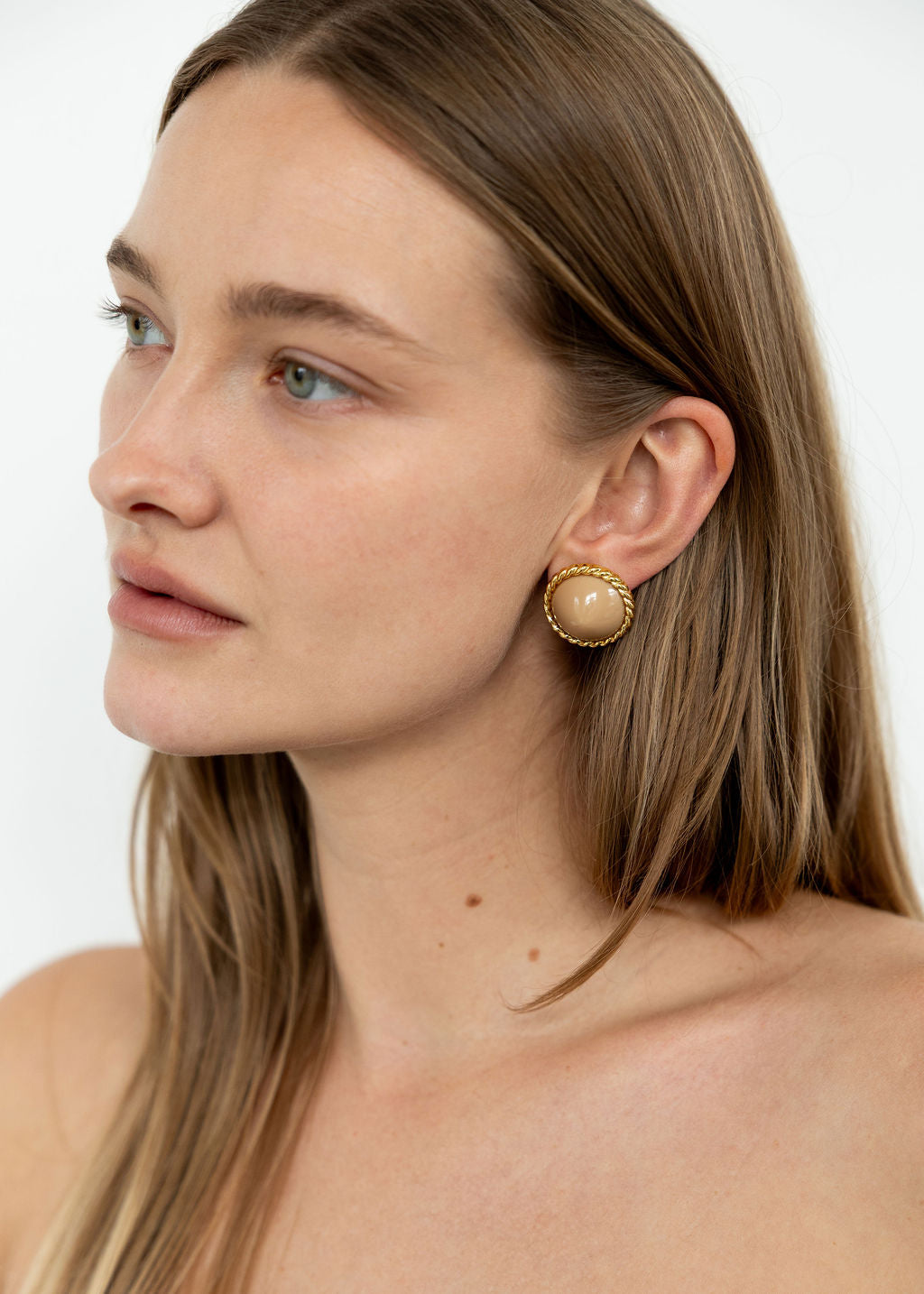 Classic Twist Camel Earrings
