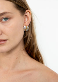Pave Button Earrings