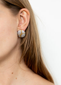 Pave Button Earrings