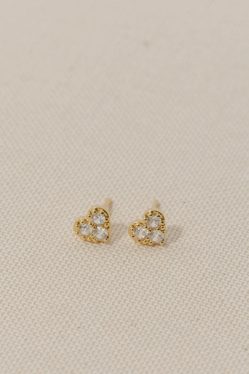 Mini Sparkly Heart Earrings